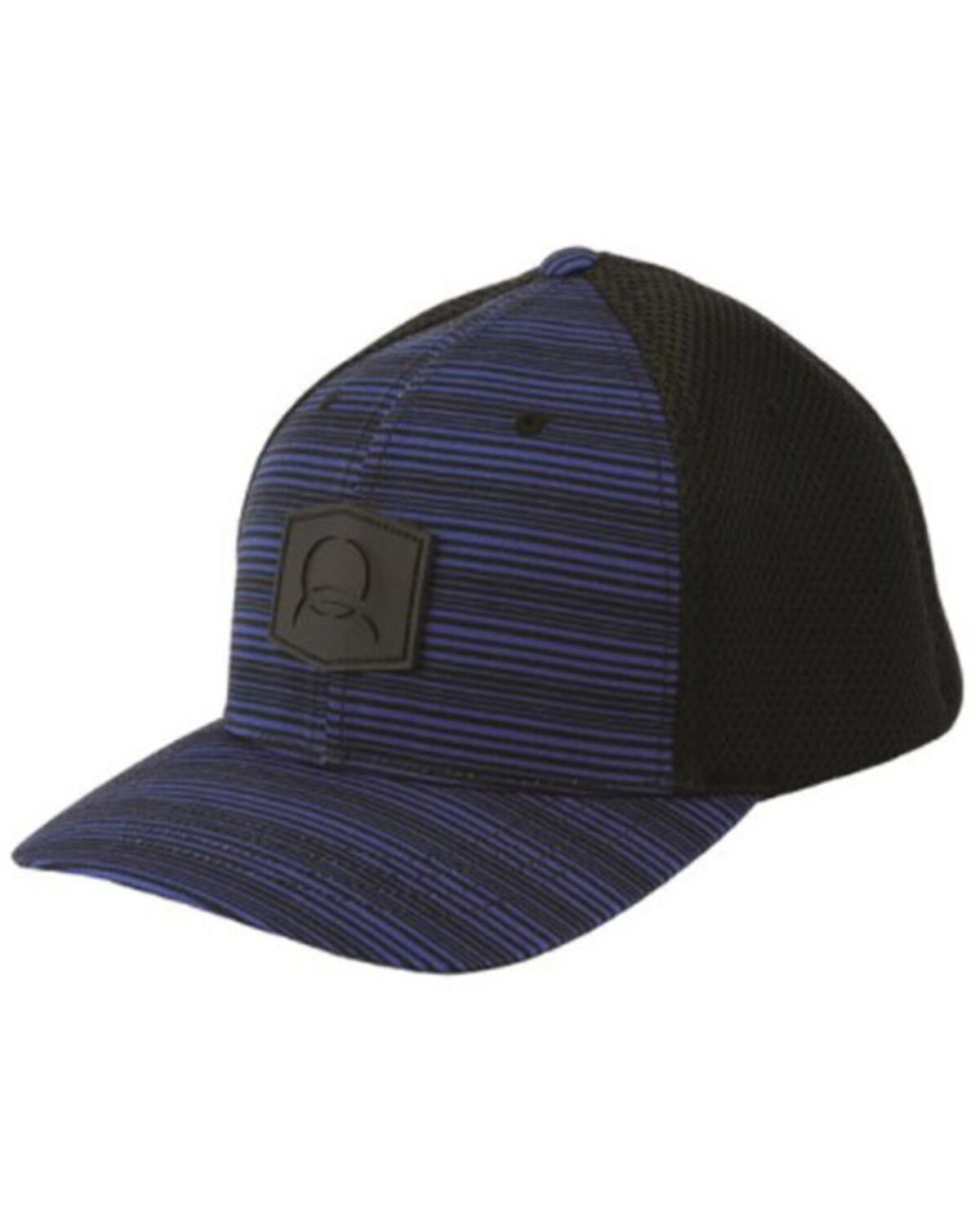 Image #1 - Cinch Men's ARENAFLEX® Striped Embossed Patch Ball Cap, Black, hi-res