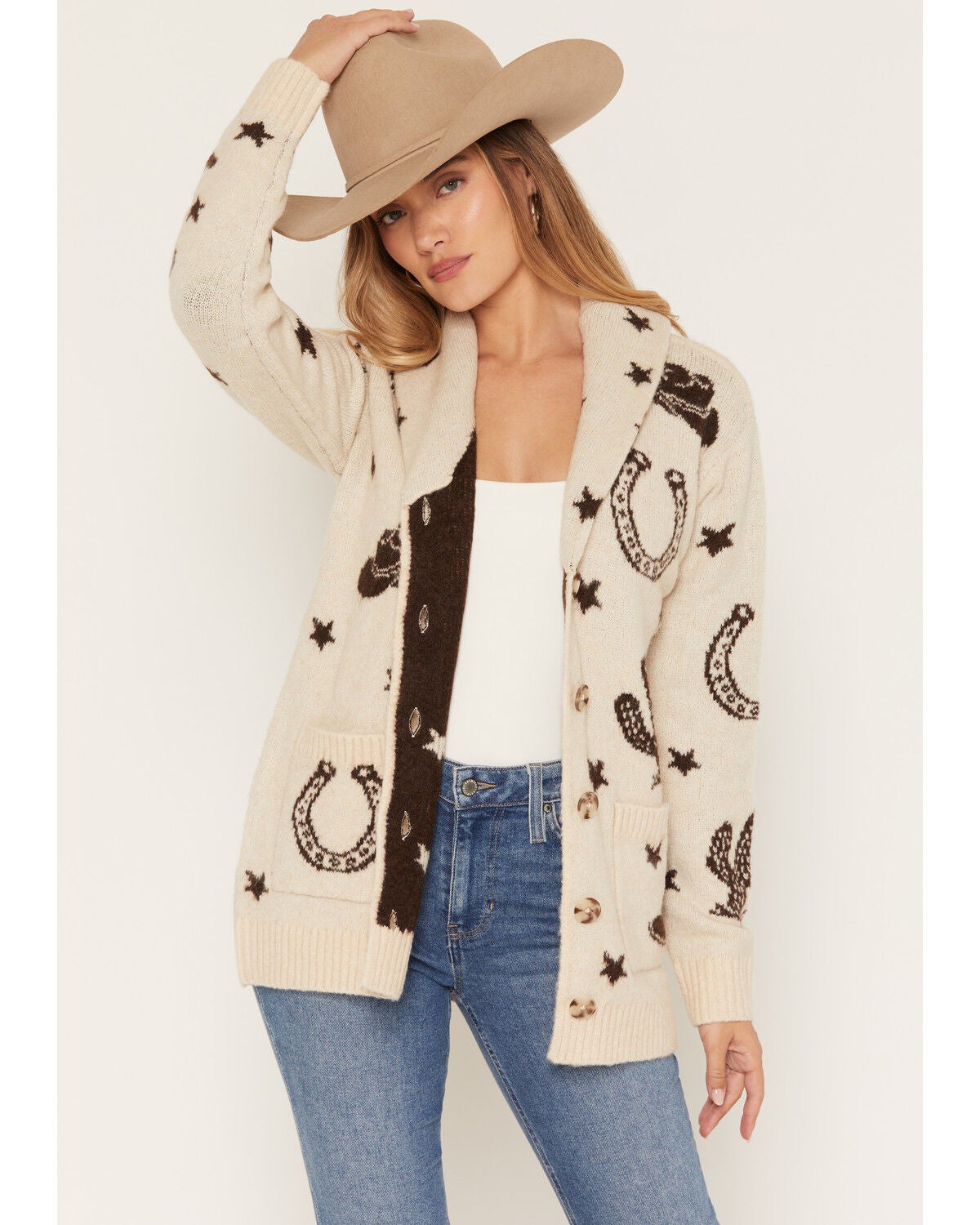 Image #1 - Idyllwind Women's Harper Button-Down Cardigan Sweater, Cream, hi-res