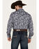Wrangler Men's Rock 47 Paisley Print Long Sleeve Snap Western Shirt, Navy, hi-res