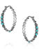 Montana Silversmiths Women's Round N' Round Turquoise Hoop Earrings, Silver, hi-res