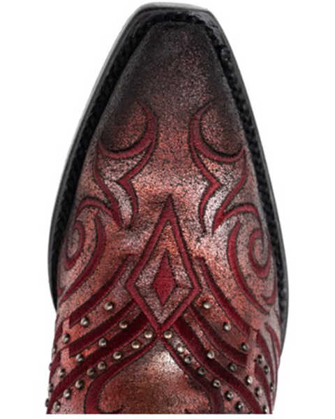 Image #6 - Ferrini Women's Masquerade Western Boots - Snip Toe , Red, hi-res