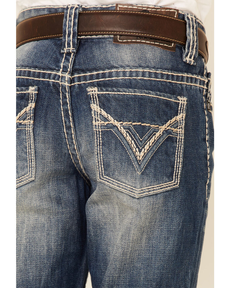 Rock & Roll Denim Boys' BB Gun Distressed Vintage Boot Cut Jeans, Denim, hi-res