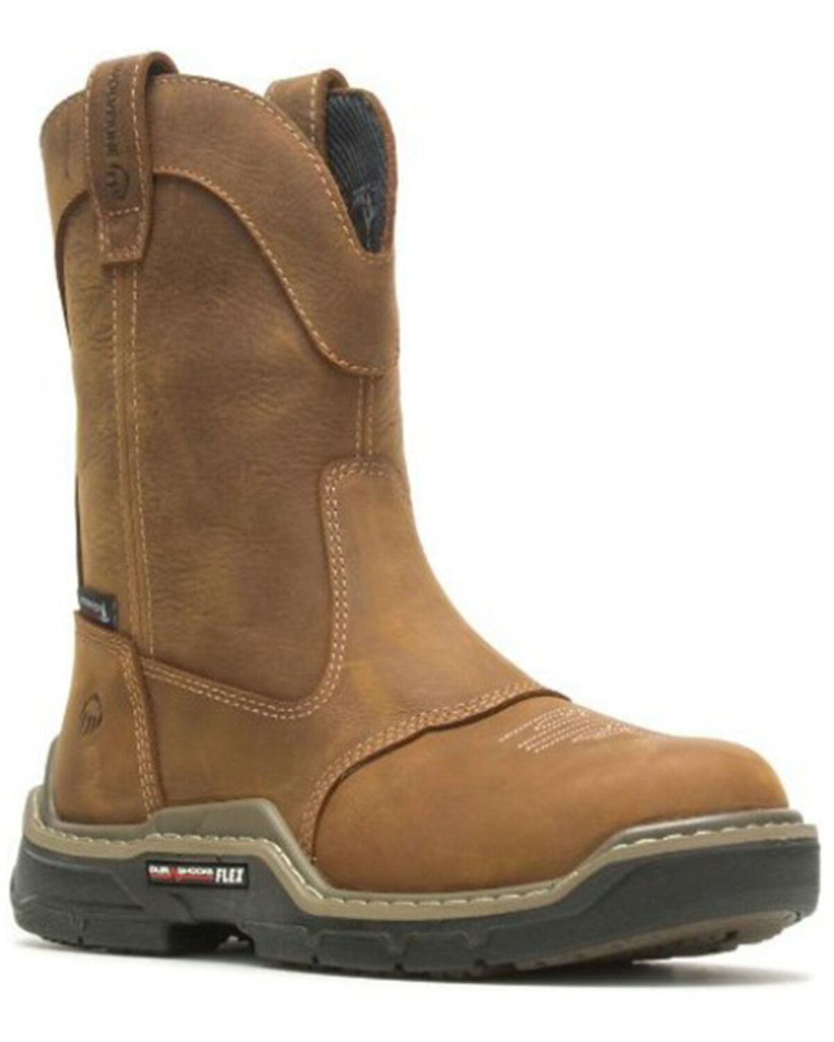 Image #1 - Wolverine Men's 10" Raider Durashocks® Western CarbonMax™ Wellington Waterproof Work Boots - Composite Toe, Brown, hi-res