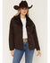 Image #1 - Wrangler Women's Sherpa Lined Button-Down Coat, Brown, hi-res