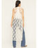 Image #4 - Listicle Women's Sleeveless Floral Lace Tie Front Kimono, Ivory, hi-res
