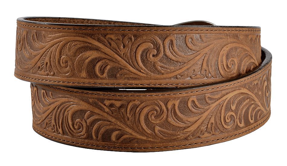 womens tooled leather belt