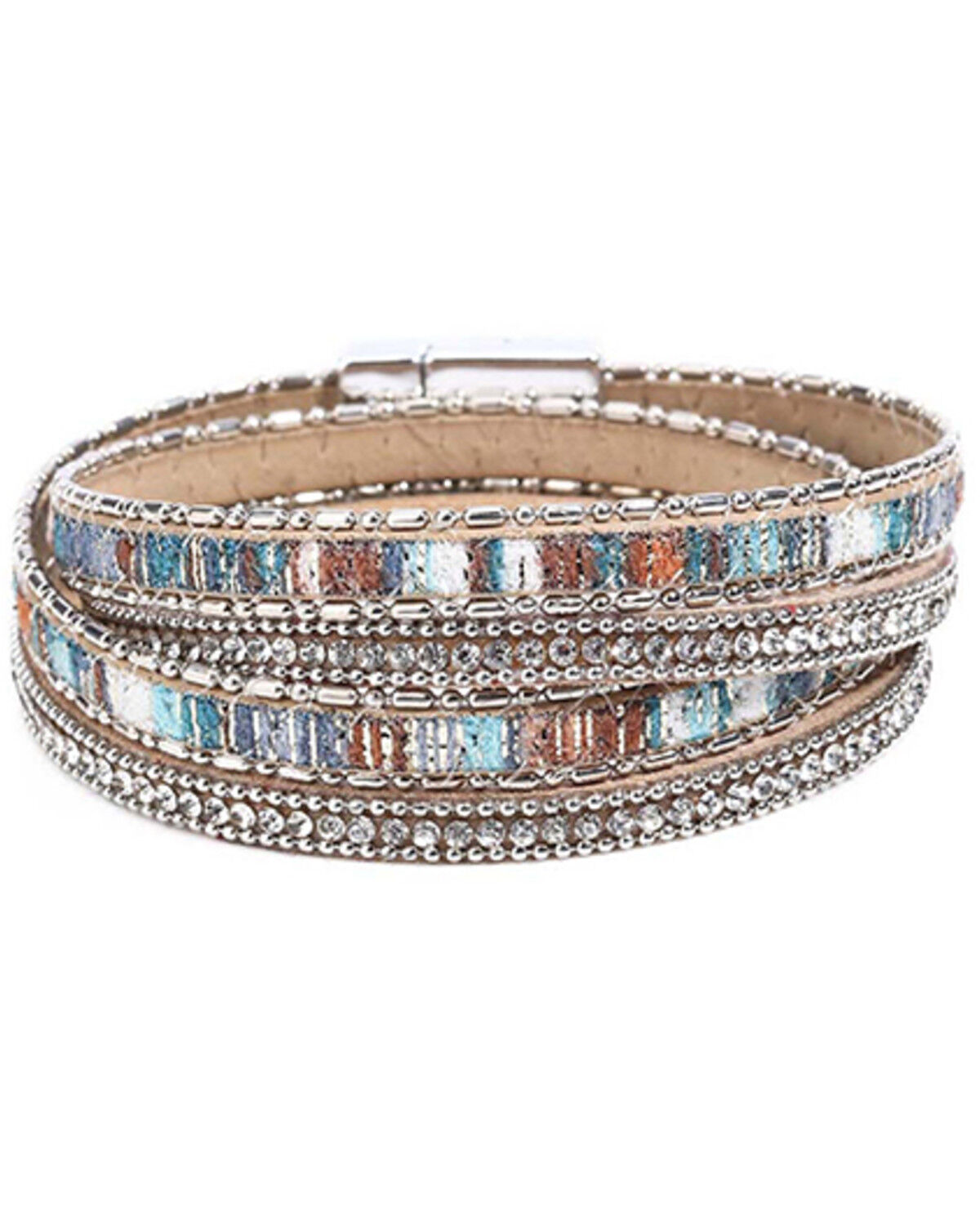 Image #1 - Shyanne Women's Silver Magnetic Wrap Bracelet, Silver, hi-res