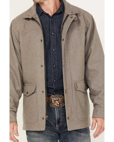 Image #3 - Cinch Men's Wool Solid Snap Jacket , Grey, hi-res