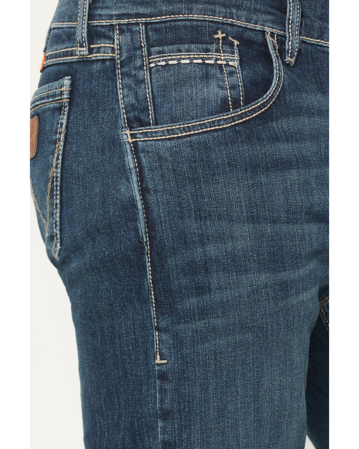 Image #2 - Wrangler Men's FR Medium Wash Slim Bootcut Stretch Denim Jeans, Medium Wash, hi-res
