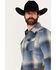 Pendleton Men's Canyon Ombre Plaid Long Sleeve Snap Western Shirt, Blue, hi-res