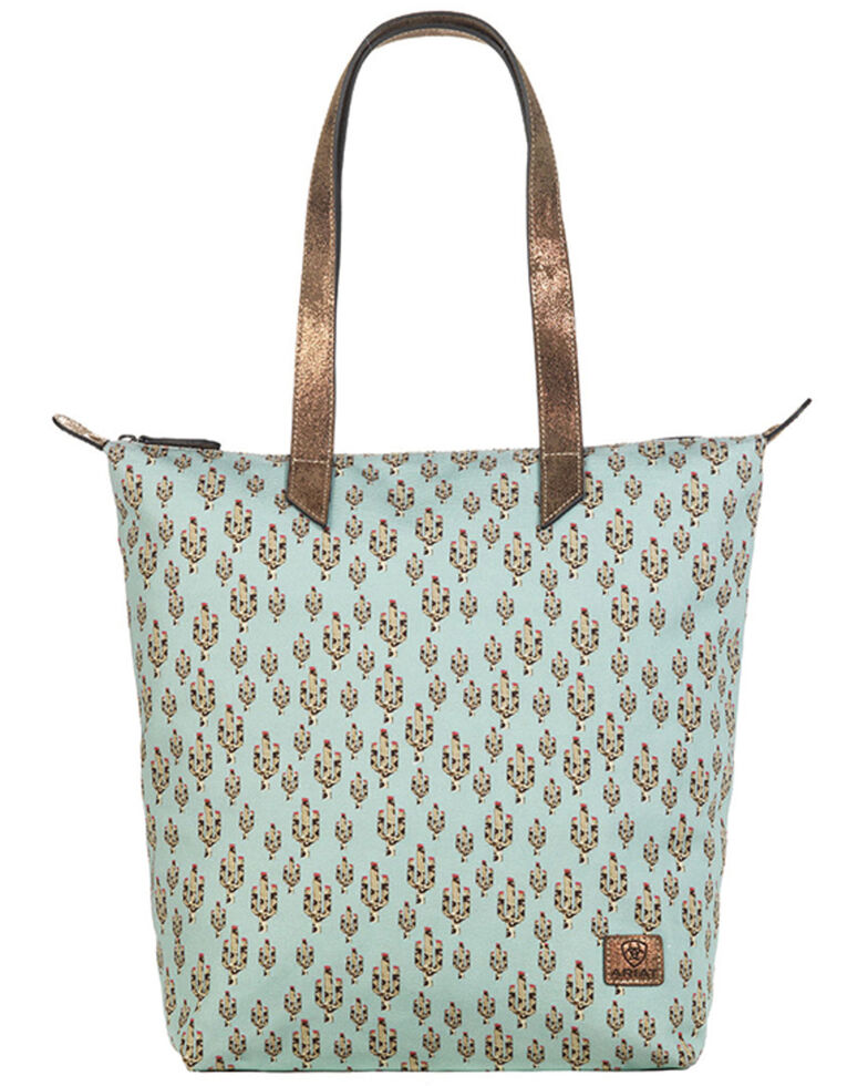 Ariat Women's Cactus Cruiser Tote Bag, Turquoise, hi-res