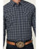 Image #3 - Blue Ranchwear Men's Elk Plaid Print Long Sleeve Snap Western Shirt, Indigo, hi-res
