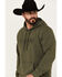 Image #2 - Wrangler Men's American Logo Hooded Sweatshirt, Olive, hi-res