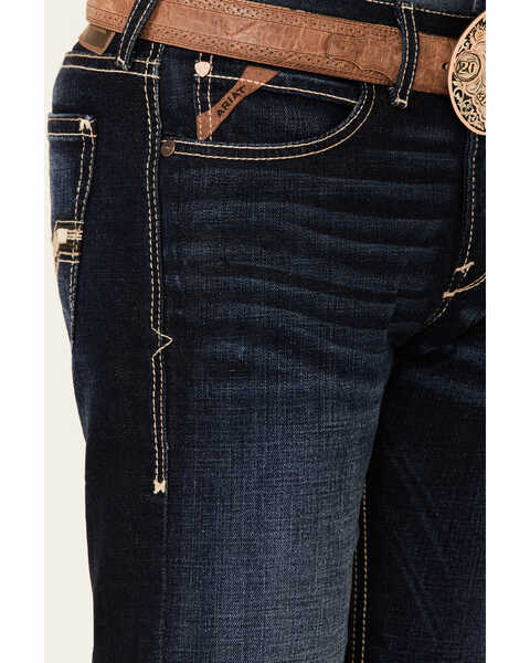 Image #3 - Ariat Men's M7 Wyland Dark Wash Stretch Slim Straight Jeans , Blue, hi-res