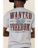 Cody James Men's Grey Wanted Freedom Graphic T-Shirt , Grey, hi-res