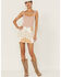 Image #2 - Shyanne Women's Patchwork Faux Suede Mini Skirt, Ivory, hi-res
