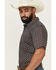 Image #2 - Gibson Trading Co Men's Aviara Geo Print Short Sleeve Button-Down Stretch Western Shirt, Navy, hi-res