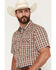 Image #2 - Cody James Men's Elmer Plaid Print Short Sleeve Snap Western Shirt, Brown, hi-res