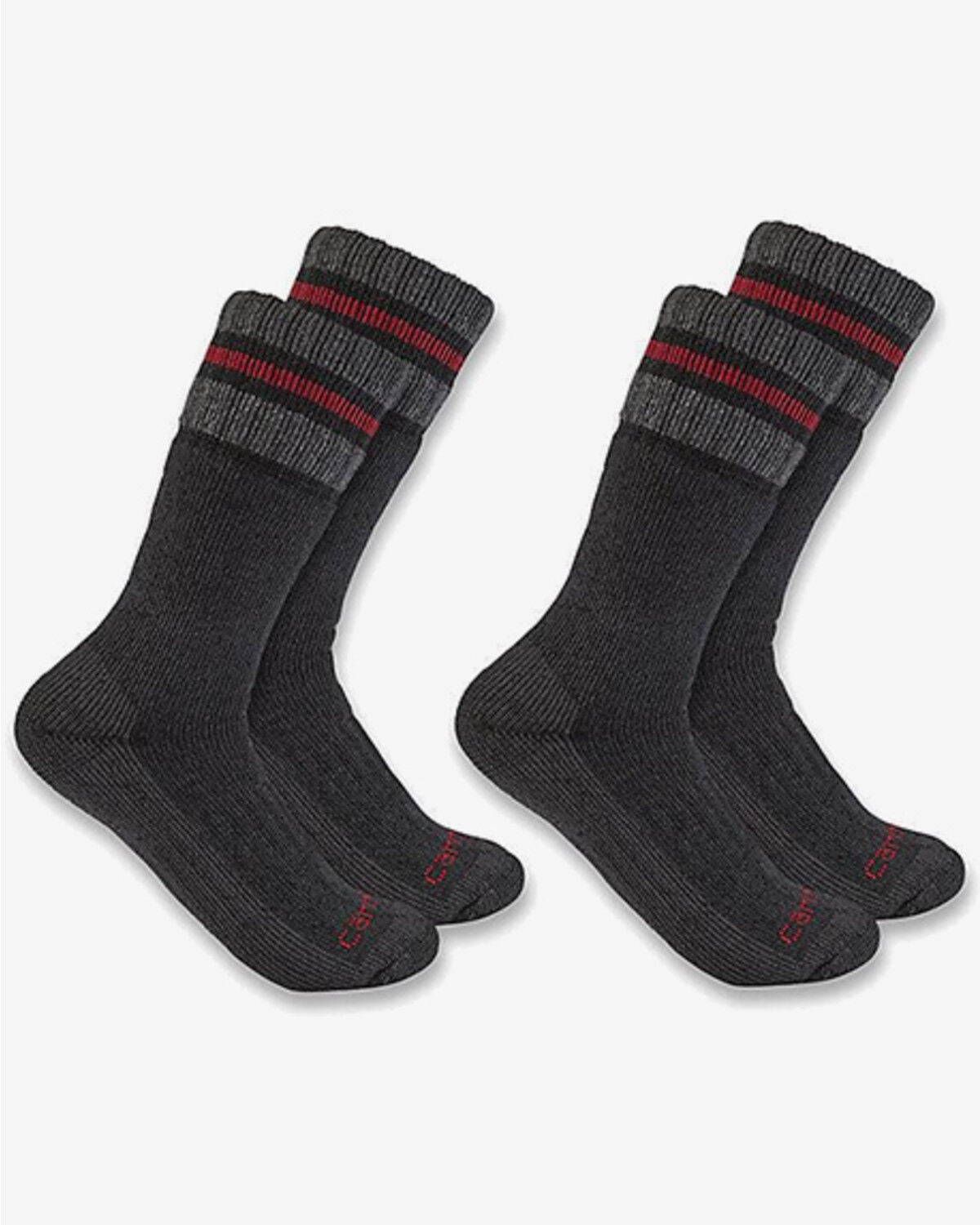 Image #1 - Carhartt Women's Heavyweight Synthetic-Wool Blend Boot Socks - 2 Pack, Black, hi-res