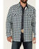Cody James Men's Bonded Small Plaid Long Sleeve Snap Western Flannel Shirt , Navy, hi-res