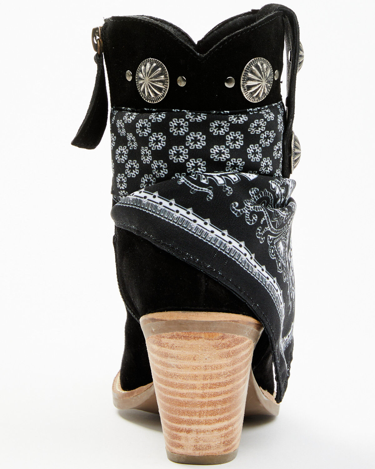 Image #5 - Dingo Women's Suede Bandida Western Booties - Round Toe, Black, hi-res
