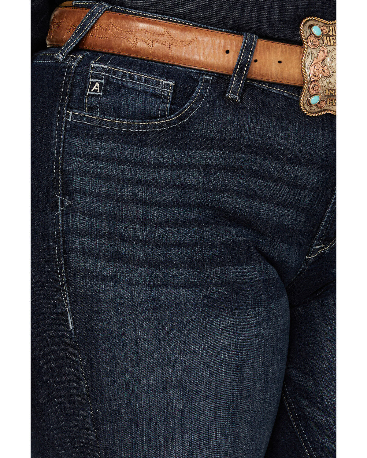 Image #2 - Ariat Women's Dark Wash Mid Rise Angela Trouser Jeans - Plus, Dark Wash, hi-res