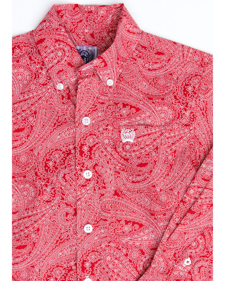 red paisley shirt