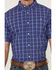 Image #3 - RANK 45® Men's Charge Small Plaid Print Button-Down Western Shirt, Blue, hi-res