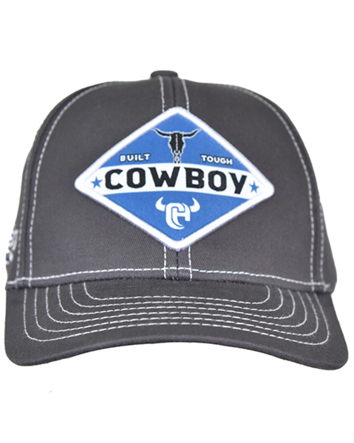 Image #1 - Cowboy Hardware Boys' Built Cowboy Tough Ball Cap, Grey, hi-res