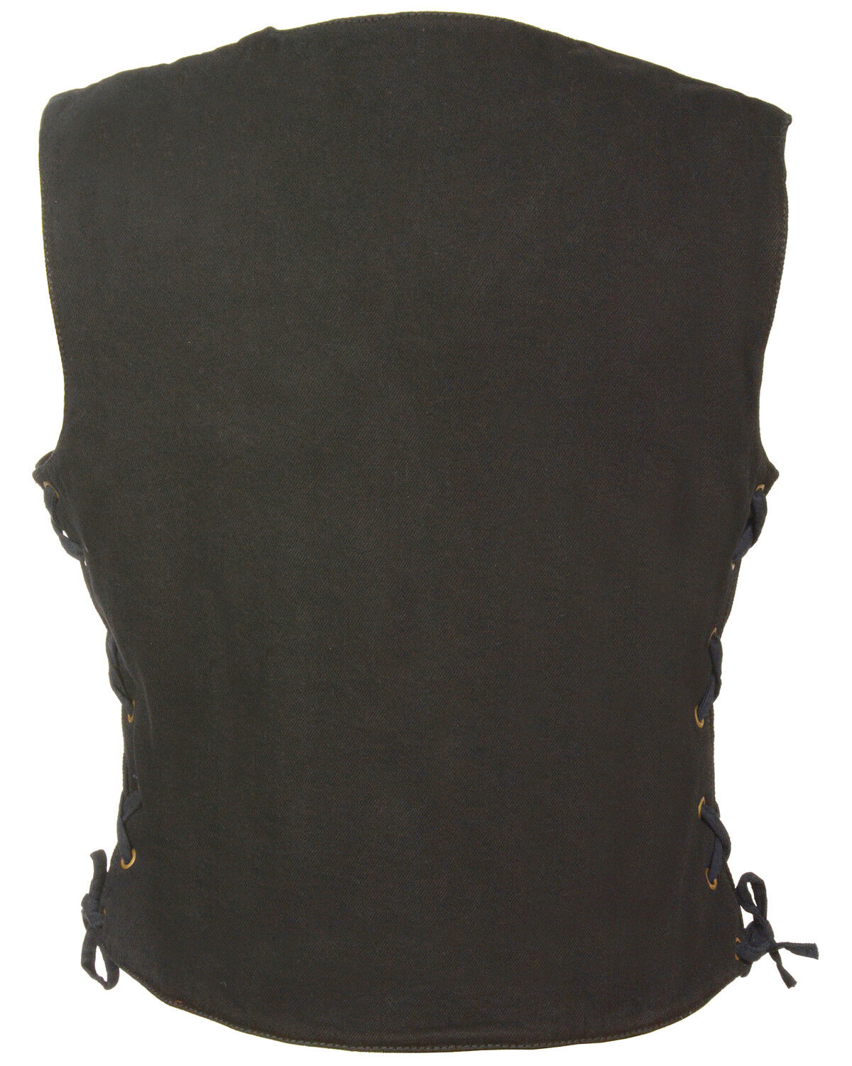 Image #2 - Milwaukee Leather Women's 6 Pocket Side Lace Denim Vest - 5X, , hi-res