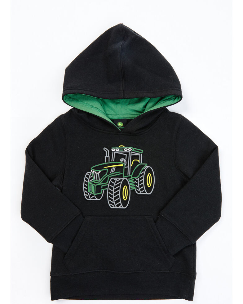 John Deere Toddler Boys' Black & Green Tractor Fleece Pullover Hoodie, Black, hi-res