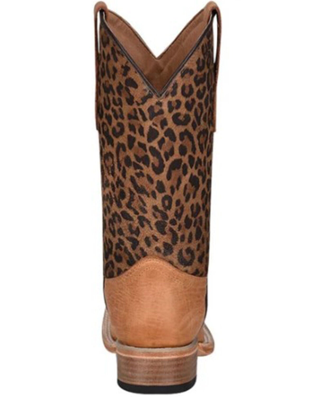 leopard print square toe boots