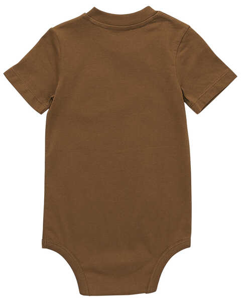 Image #2 - Carhartt Infant Boys' Short Sleeve Pocket Onesie , Brown, hi-res