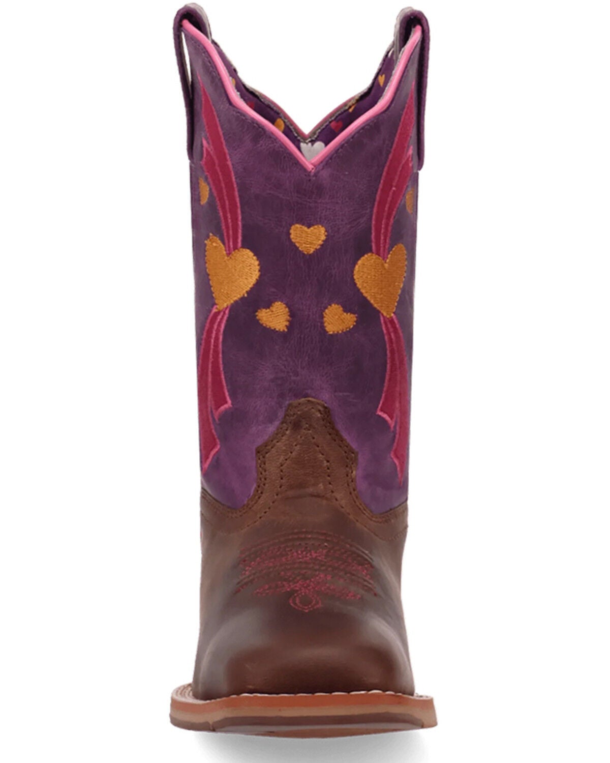 Image #4 - Dan Post Girls' Lottie Western Boots - Broad Square Toe, Tan, hi-res