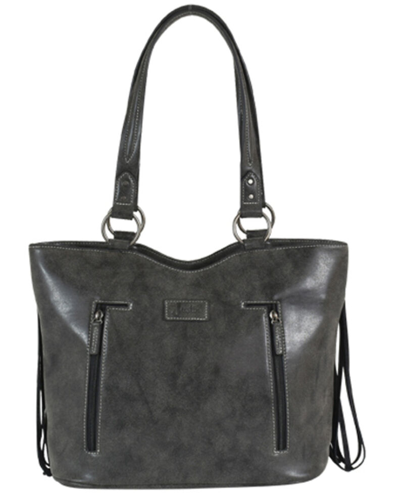 Justin Women's Graphite & Black Fringe Concealed Carry Tote Bag , Black, hi-res