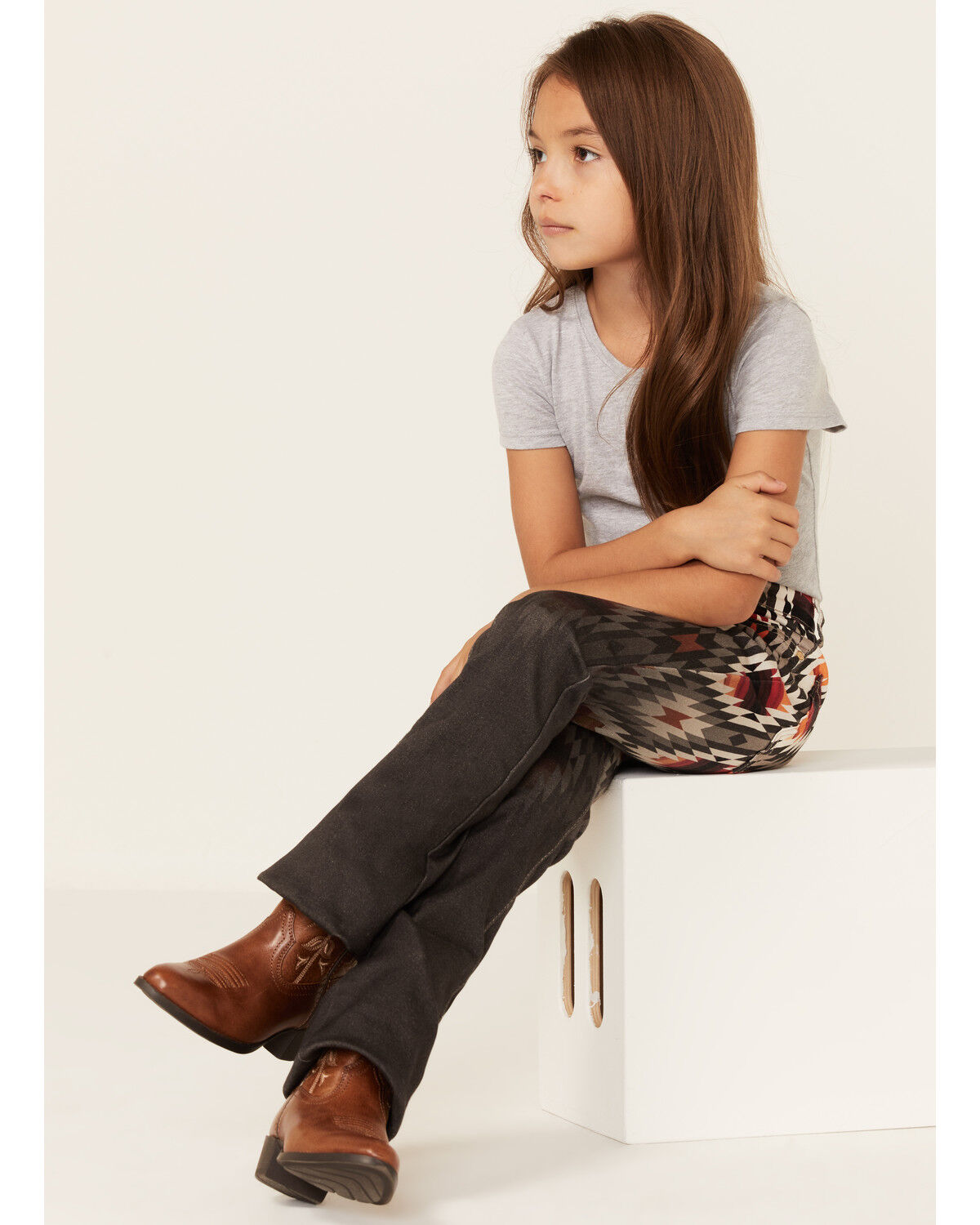 Image #1 - Ranch Dress'n Girls' High Rise Ember Stretch Flare Jeans, Grey, hi-res