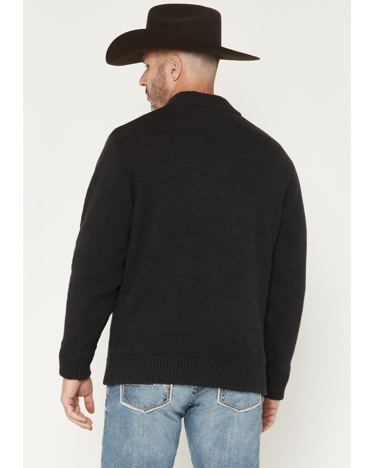 Image #4 - Cinch Men's 1/4 Zip Southwestern Border Print Pullover, Charcoal, hi-res