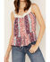 Image #3 - Wild Moss Women's Print Peplum Crochet Trim Top, Multi, hi-res