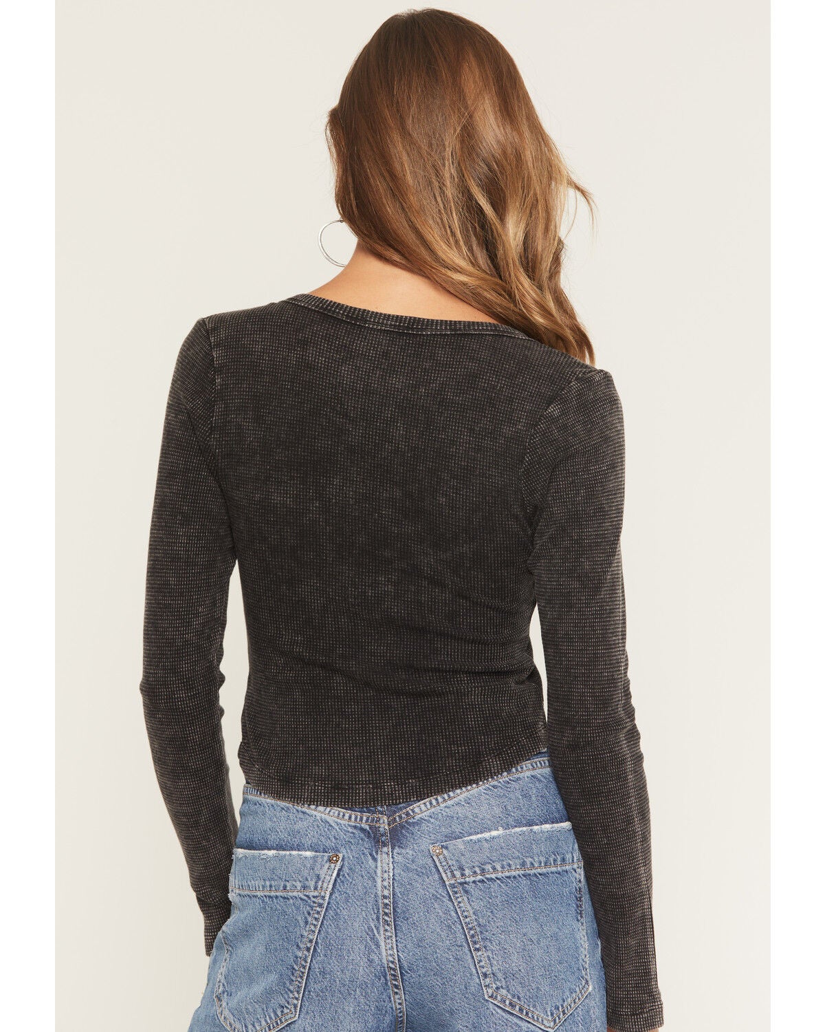 Image #4 - Wild Moss Women's Button-Down Long Sleeve Thermal Shirt, Black, hi-res