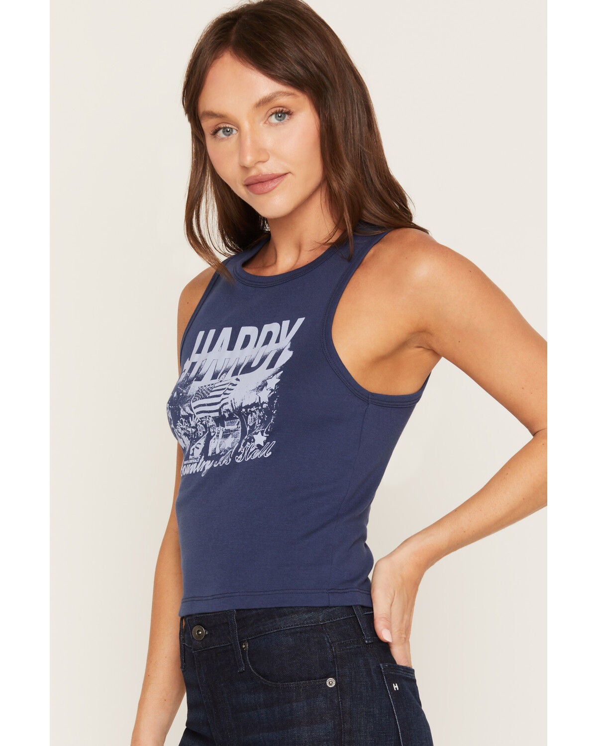 Image #2 - Bravado Women's HARDY Graphic Tank Top, Blue, hi-res
