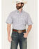 Image #1 - Ely Walker Men's Paisley Print Short Sleeve Snap Western Shirt, Blue, hi-res
