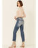 Image #2 - Daze Women's Medium Wash Slim Straight Leg Ankle Jeans, Medium Blue, hi-res