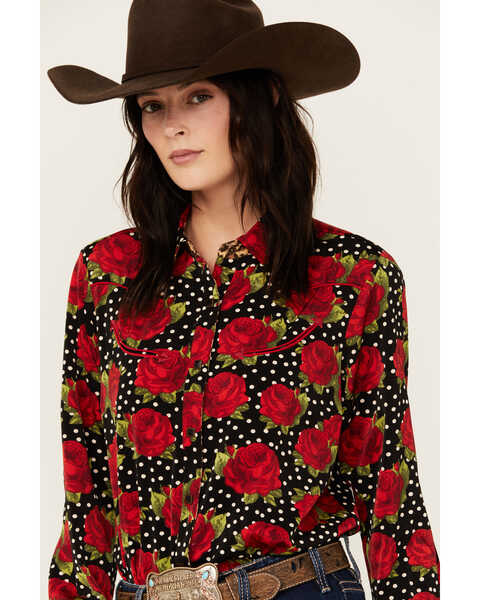 Image #2 - Ariat X Rodeo Quincy Women's Retro Floral Long Sleeve Snap Western Shirt , Multi, hi-res