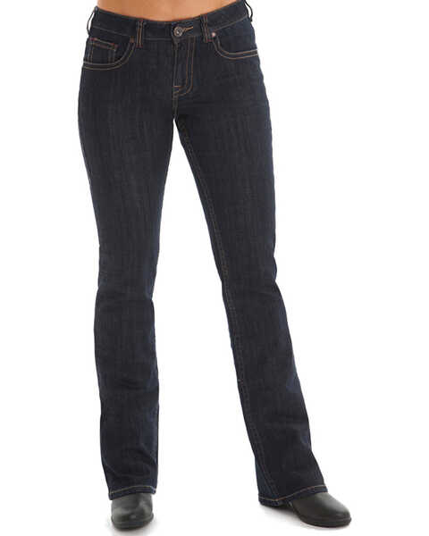 Cowgirl Tuff Women's Dark Wash Bootcut Jeans , Blue, hi-res