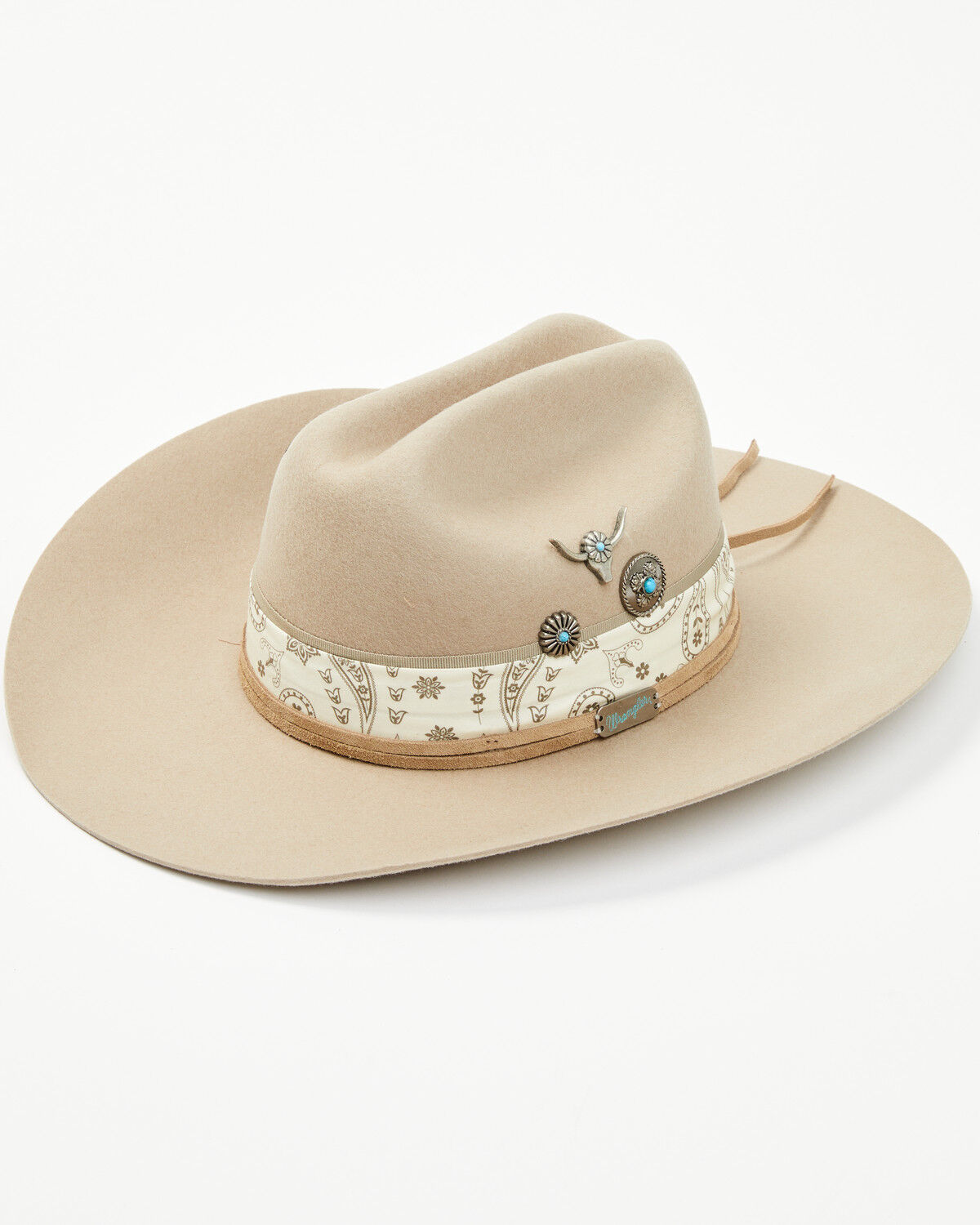 Image #1 - Wrangler Women's Layered Band And Concho Felt Cowboy Hat, Sand, hi-res