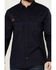 Image #3 - Hawx Men's FR Woven Long Sleeve Button-Down Work Shirt - Big , Navy, hi-res