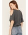 Image #4 - White Crow Women's American Eagle Cold Shoulder Graphic Tee, Charcoal, hi-res