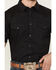 Image #3 - Gibson Men's Solid Pearl Snap Short Sleeve Western Shirt, Black, hi-res