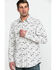 Rock & Roll Denim Men's Washed Guitar Print Long Sleeve Western Shirt , Black, hi-res