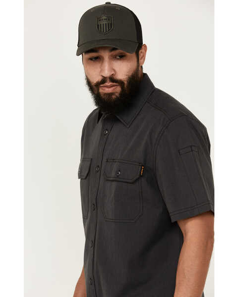 Image #2 - Hawx Men's Solid Short Sleeve Button-Down Work Shirt , Charcoal, hi-res